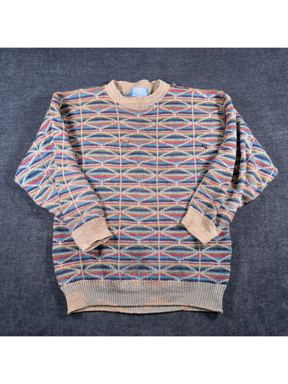 Pendleton Vintage Multicolor Patterned Crewneck Sweater, Medium